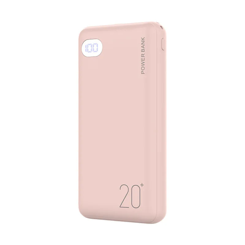 Cargador portátil externo para teléfono inteligente, Banco de energía de moda de 20000mAh, 2.1A, carga rápida con pantalla LED