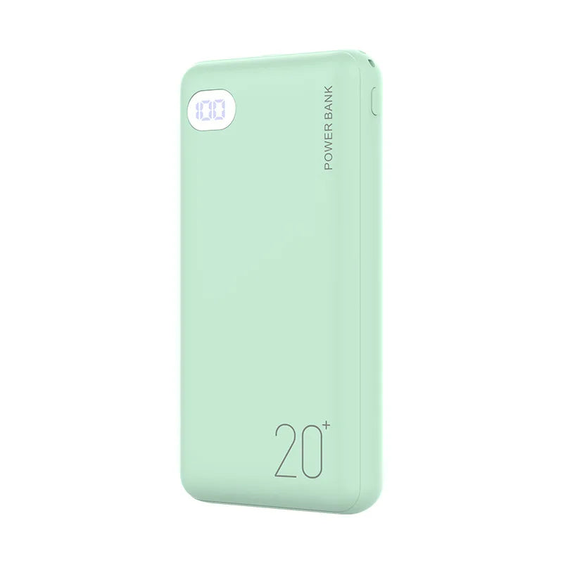 Cargador portátil externo para teléfono inteligente, Banco de energía de moda de 20000mAh, 2.1A, carga rápida con pantalla LED