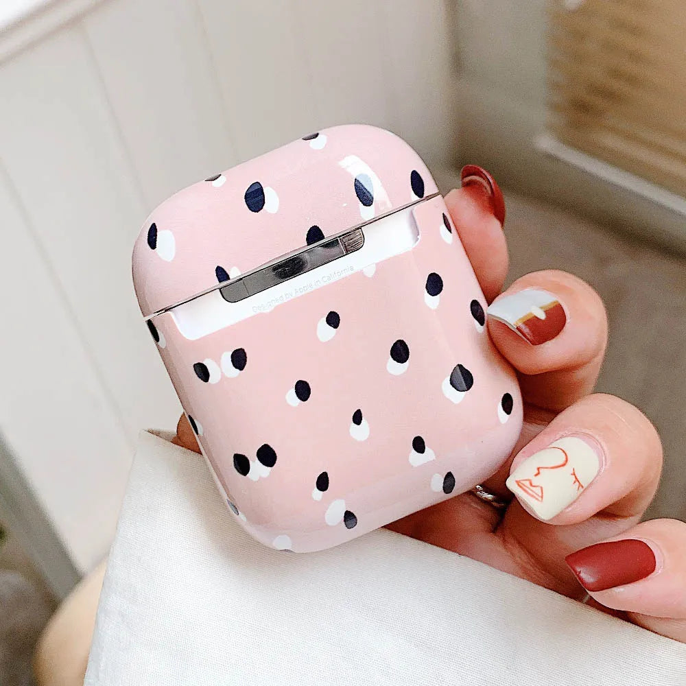 Funda de auriculares para AirPods 2 1 Pro 2 Hard PC Dot Flower Bluetooth caja de carga inalámbrica cubre accesorios para Air Pods 3 funda