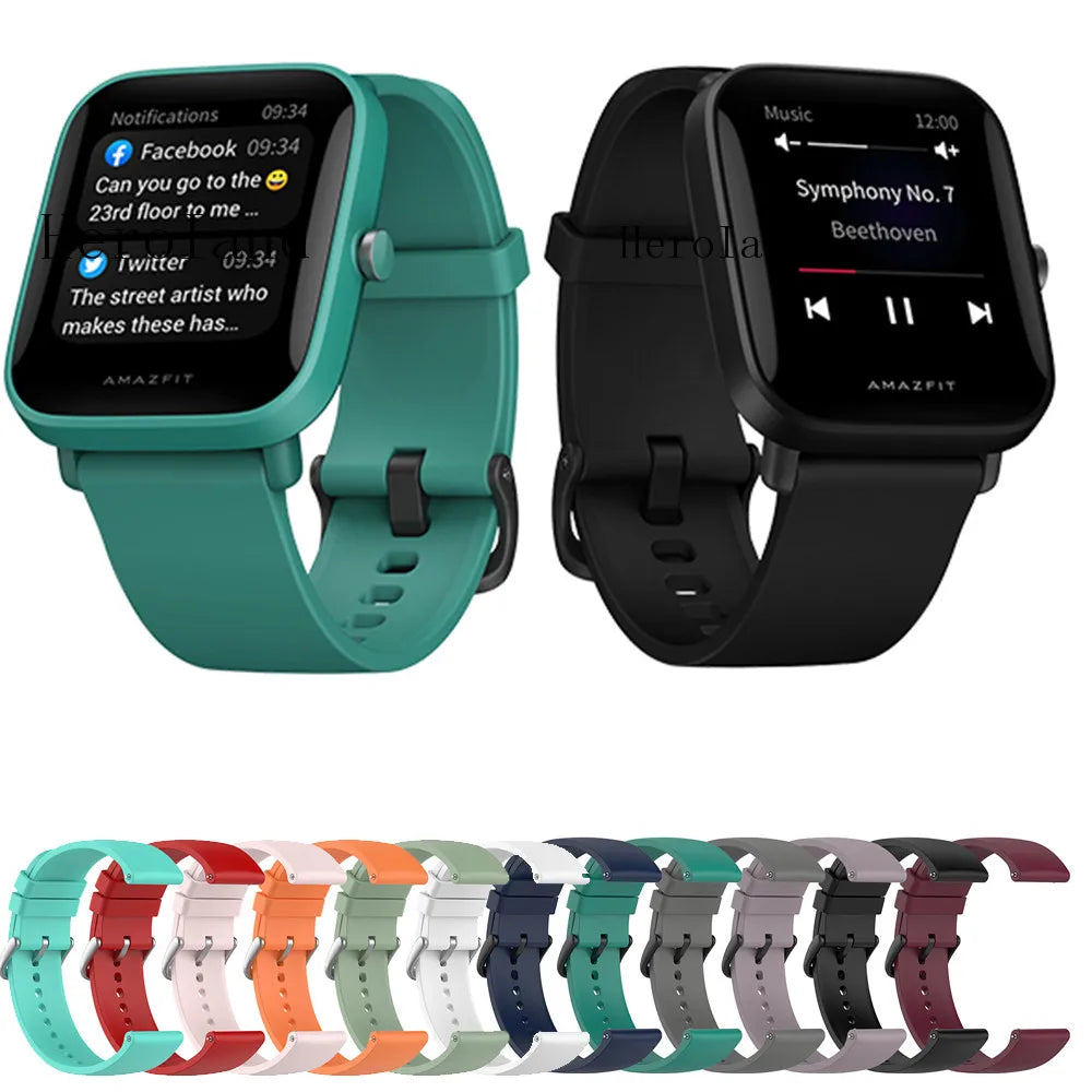Correa de reloj para Xiaomi Huami Amazfit Bip U/Amazfit Bip S/pop pro, pulsera GTR, pulseras deportivas inteligentes de silicona
