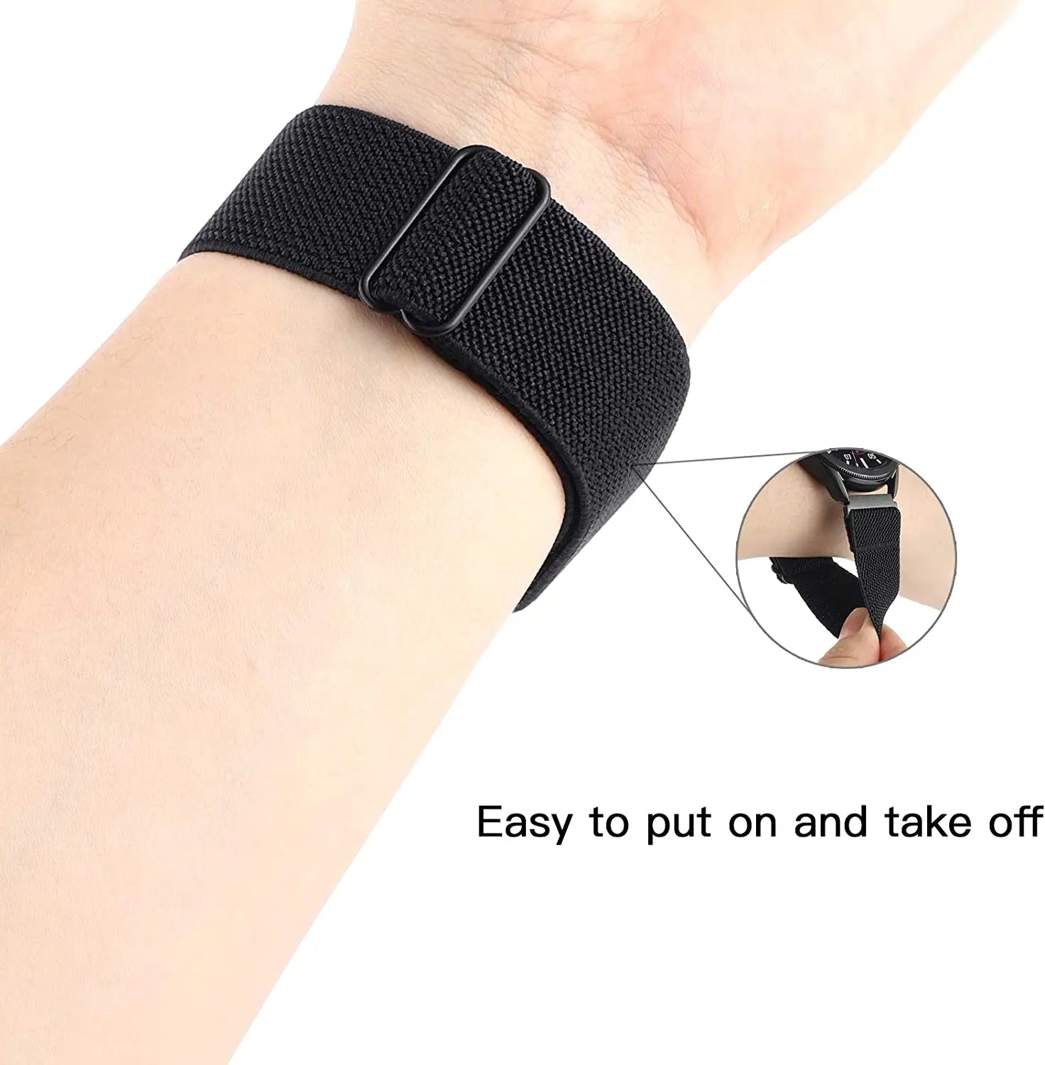 Correa de reloj inteligente para Garmin Forerunner 255 255S 645 245 Venu 2 Plus SQ Vivoactive 4 3 pulsera de nailon elástico Solo Loop