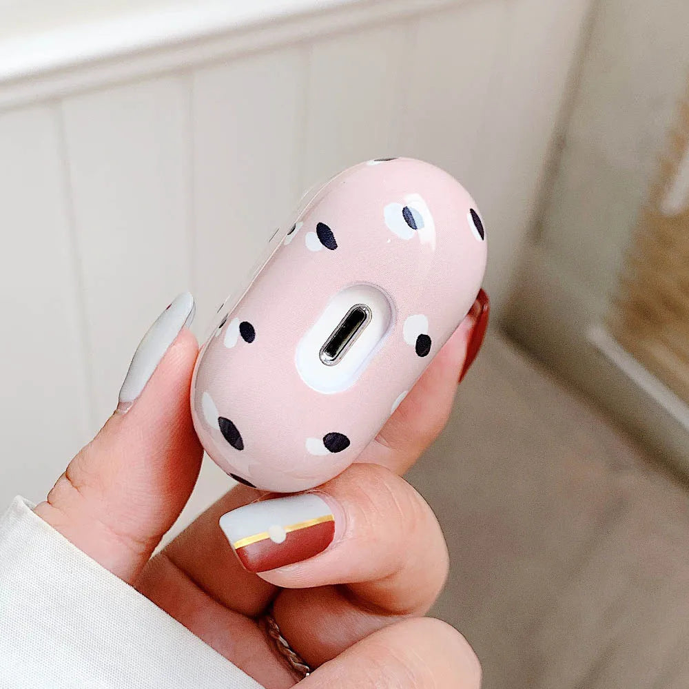 Funda de auriculares para AirPods 2 1 Pro 2 Hard PC Dot Flower Bluetooth caja de carga inalámbrica cubre accesorios para Air Pods 3 funda