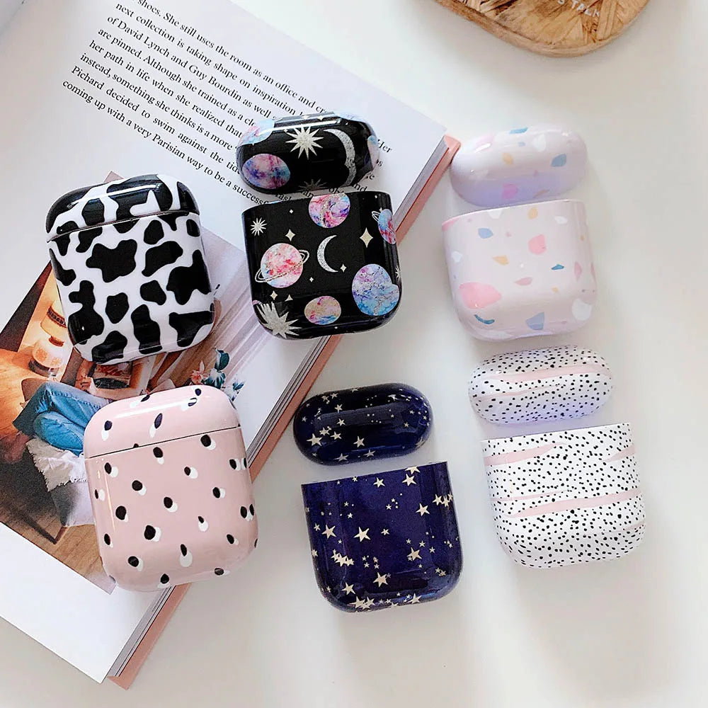 Funda de auriculares para AirPods 2 1 Pro 2 Hard PC Dot Flower Bluetooth caja de carga inalámbrica cubre accesorios para Air Pods 3 funda