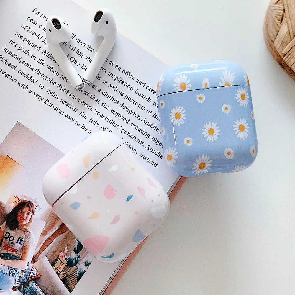 Funda de auriculares para AirPods 2 1 Pro 2 Hard PC Dot Flower Bluetooth caja de carga inalámbrica cubre accesorios para Air Pods 3 funda