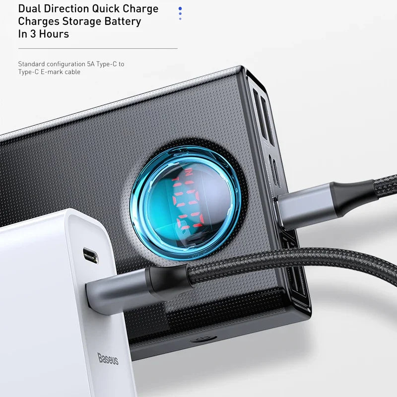 Power Bank 30000mAh Carga Rápida 65W - Batería Externa Portátil para Laptop iPhone iPad