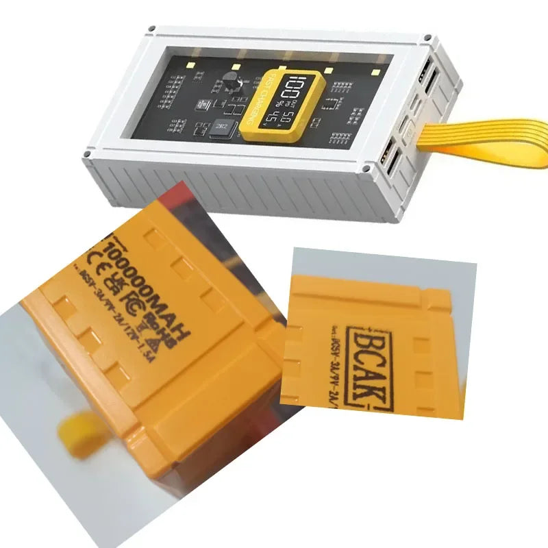 Banco de energía transparente de carga rápida para teléfonos móviles, fuente de alimentación de gran capacidad de 30000mAh, 50000mAh, 120W, BCAK