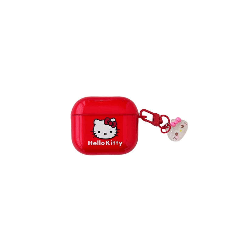 Funda para auriculares Sanrio Hello Kitty con dibujos animados para AirPods 4, 1, 2, 3 Pro 2021, Auriculares inalámbricos con Bluetooth, funda protectora suave de TPU