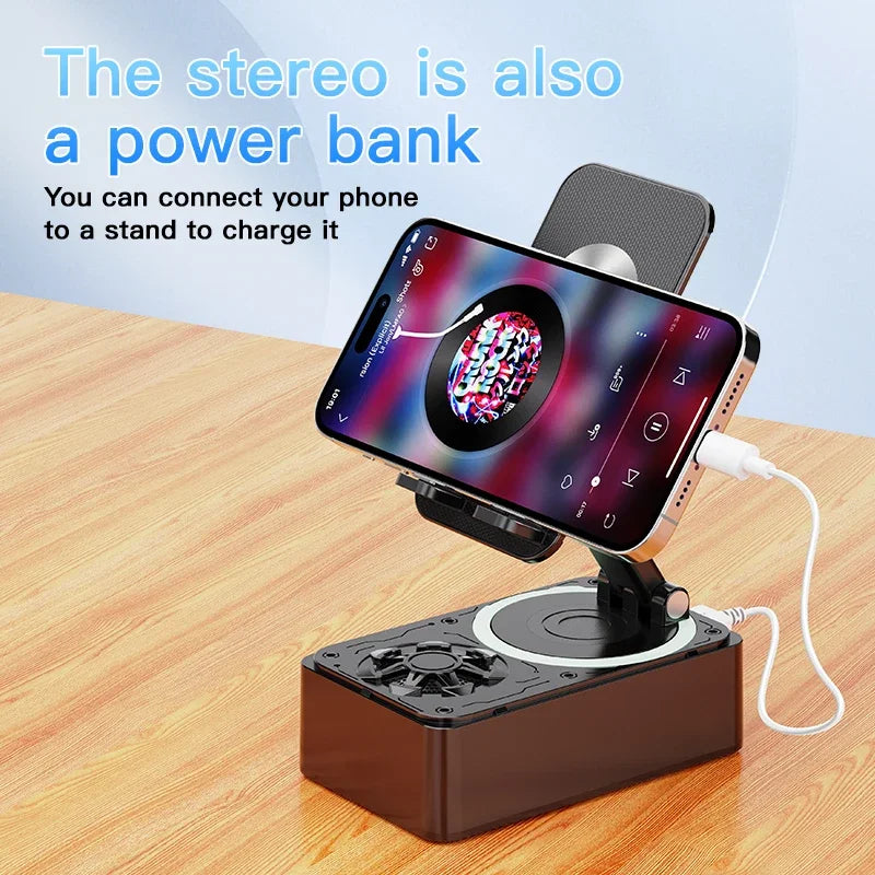 Soporte para teléfono móvil 3 en 1, Altavoz Bluetooth, Banco de energía, soporte de escritorio plegable giratorio para teléfono móvil, tabletas y iPad