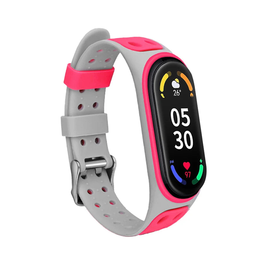 Correa deportiva para Mi Band 7 6 5, pulsera de silicona, repuesto de pulsera de reloj inteligente para Xiaomi Mi Band 3 4 5 6