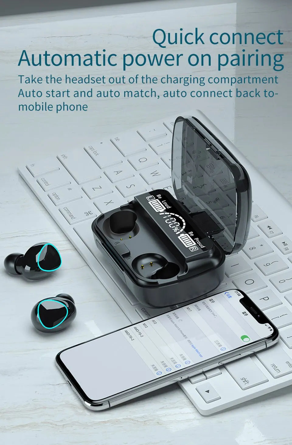 Auriculares TWS Auriculares inalámbricos Bluetooth deportivos con micrófono Fone De Ouvido Auriculares intrauditivos Gamer Auriculares Power Bank