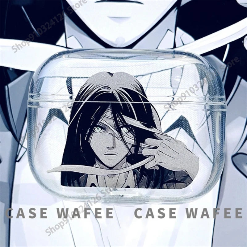 Funda para auriculares Attack on Titan para Airpods 4 2 3 Pro 1 2 funda suave para auriculares Bluetooth sin cables funda para AirPods de dibujos animados de Anime