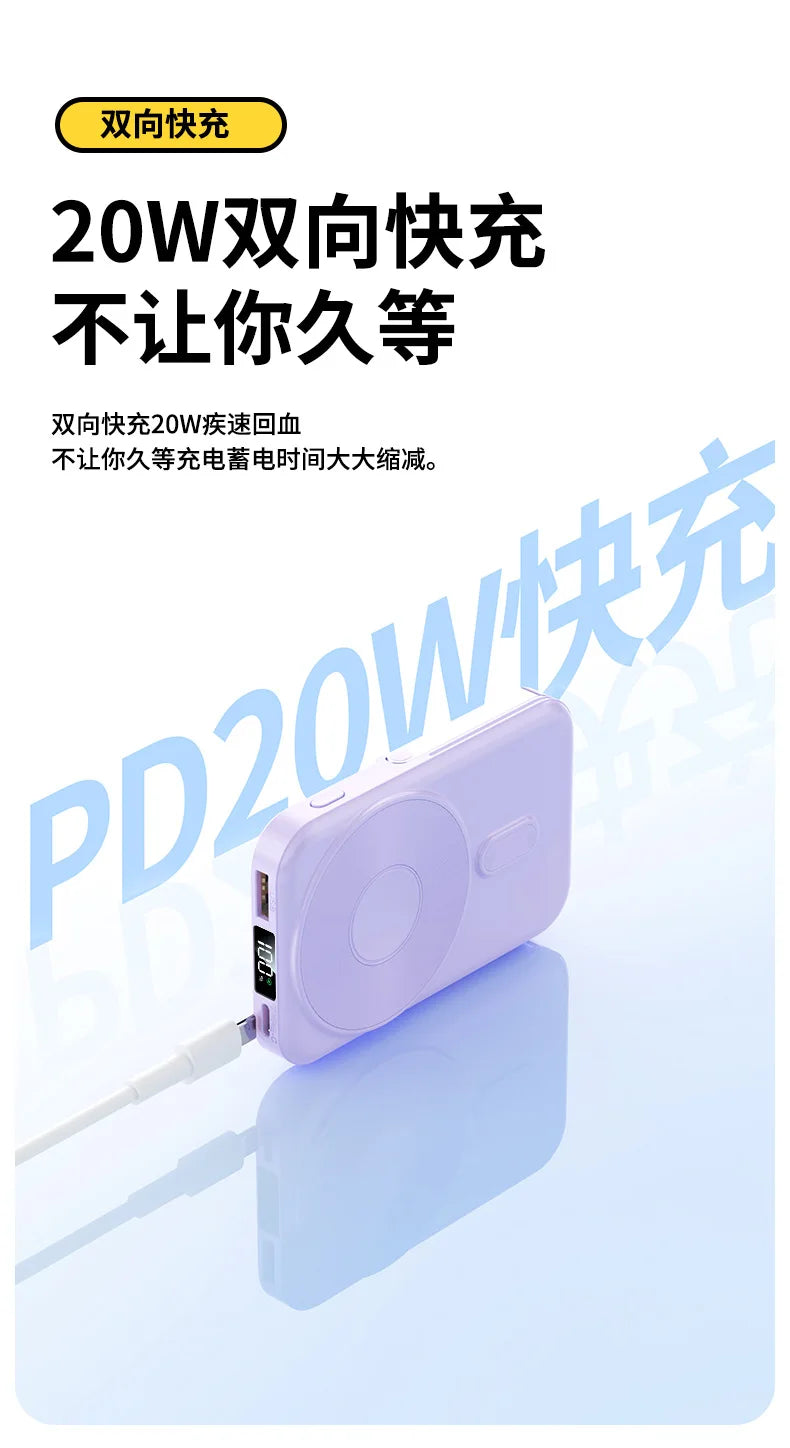 Banco de energía portátil de 20000mAh, estación de carga inalámbrica de carga rápida de 22,5 W para iPhone, iWatch y Galaxy Watch para teléfonos Airpods