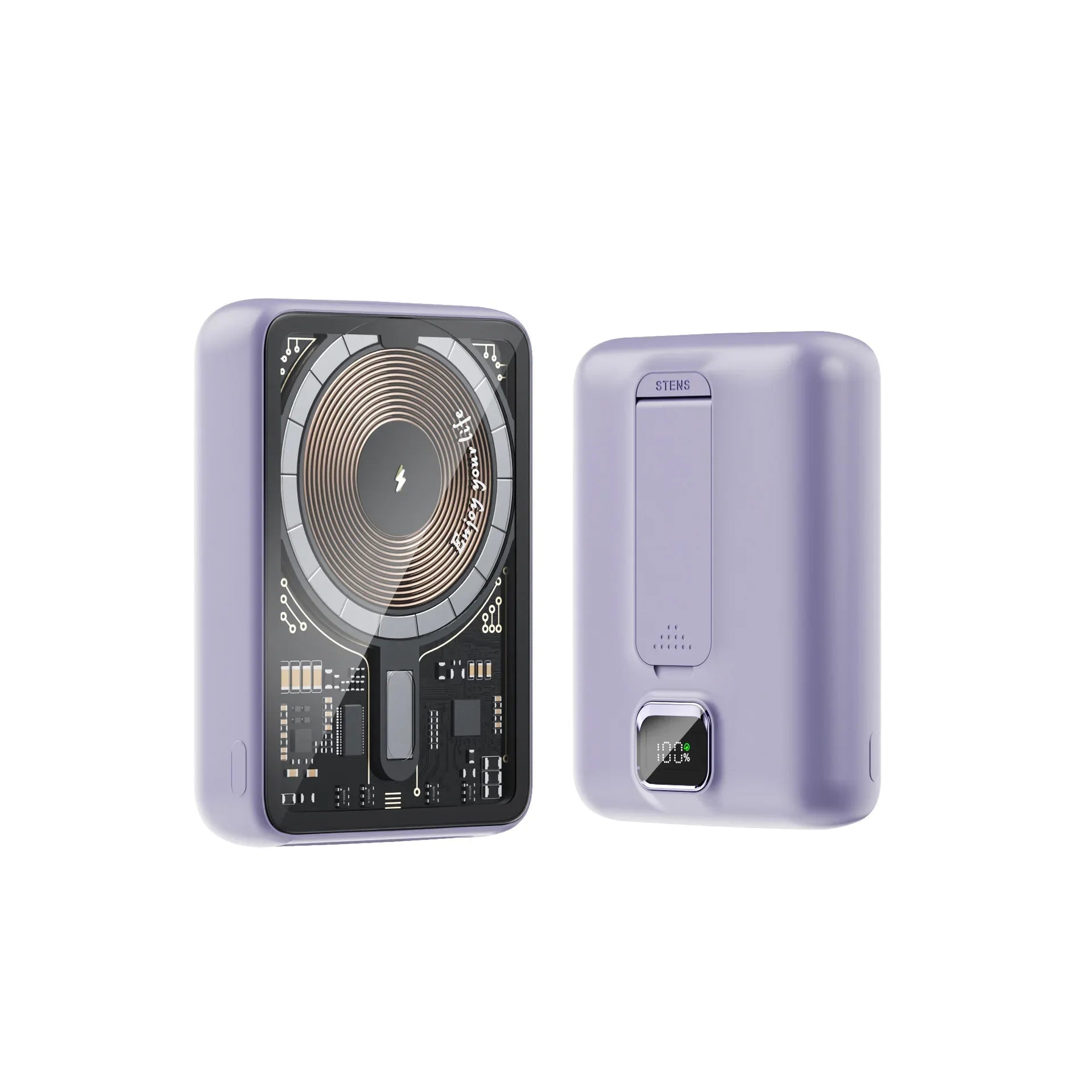 Banco de energía transparente inalámbrico magnético portátil de 10000mAh compatible con fuente de alimentación móvil de carga PD20W 15W para iPhone