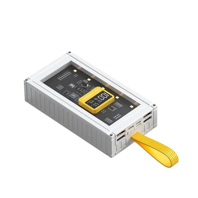 Banco de energía transparente de carga rápida para teléfonos móviles, fuente de alimentación de gran capacidad de 30000mAh, 50000mAh, 120W, BCAK