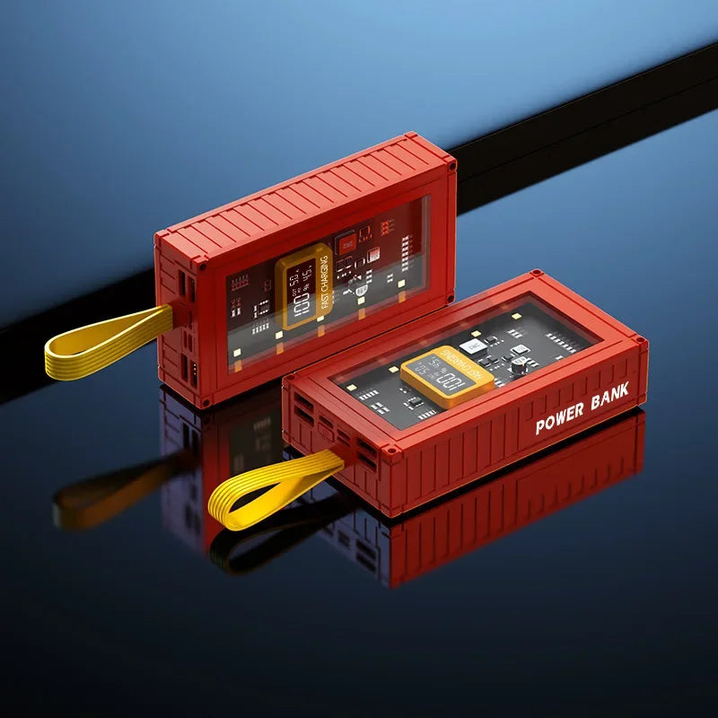 Banco de energía transparente de carga rápida para teléfonos móviles, fuente de alimentación de gran capacidad de 30000mAh, 50000mAh, 120W, BCAK
