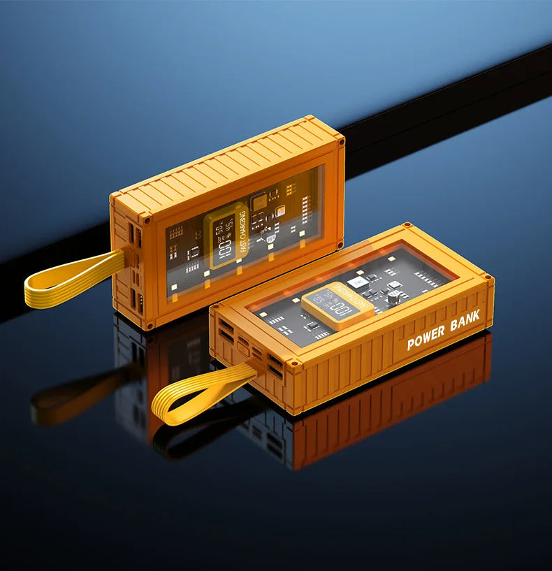 Banco de energía transparente de carga rápida para teléfonos móviles, fuente de alimentación de gran capacidad de 30000mAh, 50000mAh, 120W, BCAK