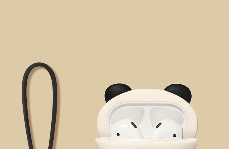 Bonita funda para auriculares con diseño de Panda tumbado para AirPods 4 (2024) Airpod Pro 1 2 3 auriculares Bluetooth caja de carga funda protectora para auriculares
