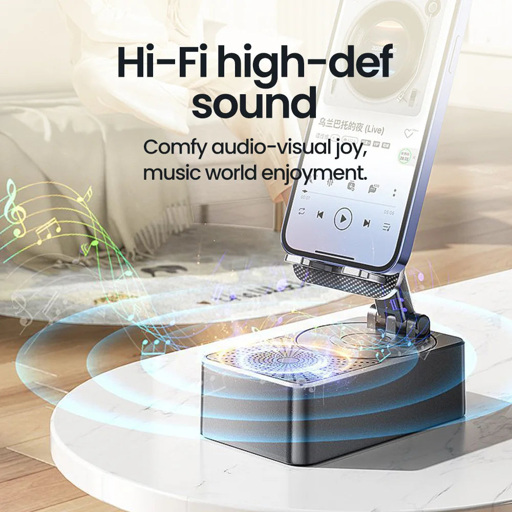 Soporte para teléfono móvil 3 en 1, Altavoz Bluetooth, Banco de energía, soporte para teléfono, soporte Universal plegable para teléfono móvil de escritorio para teléfono inteligente