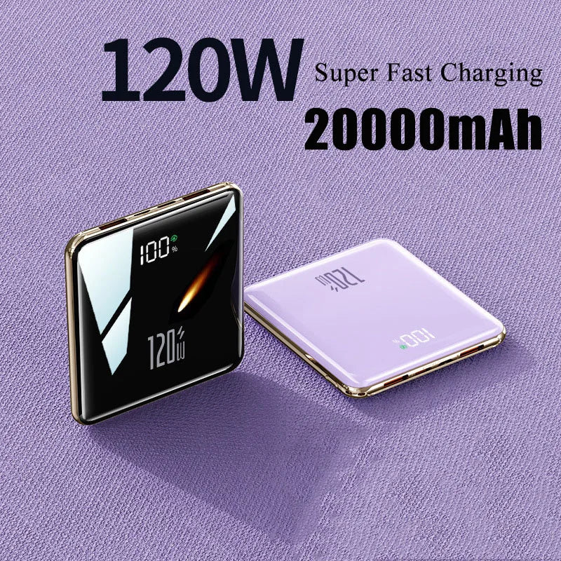 Banco de energía de 20000mAh, cargador portátil ultrafino con Cable incorporado, Banco de energía de carga súper rápida de gran capacidad para teléfonos inteligentes