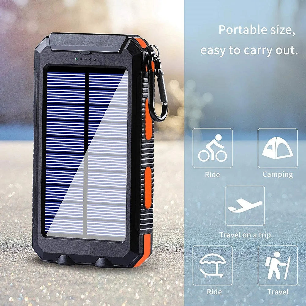 Nuevo Banco de energía Solar de 100000mAh, cargador de batería externo portátil, luz LDE fuerte para todos los teléfonos inteligentes