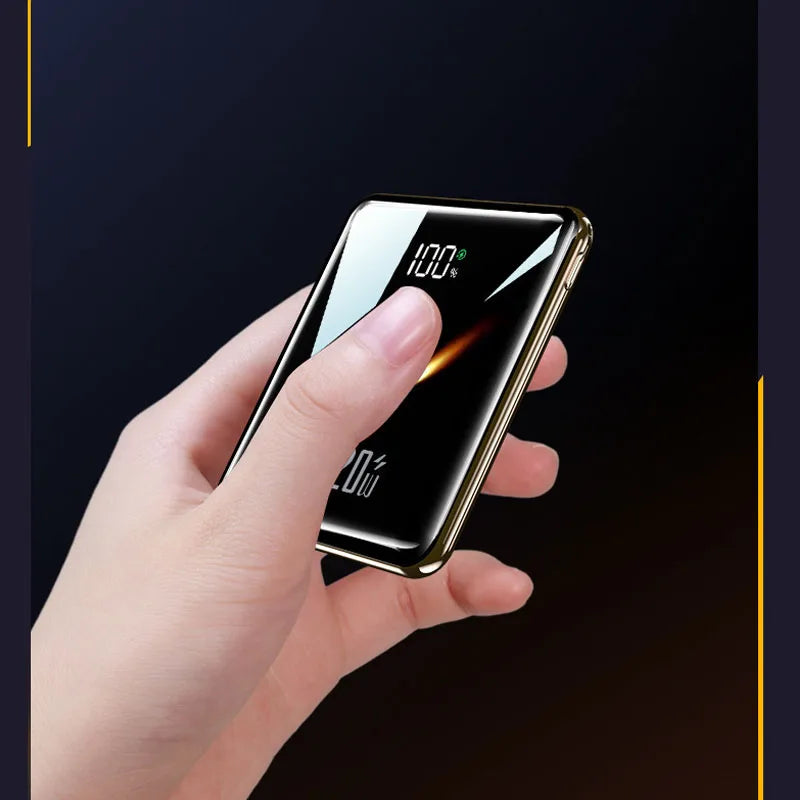 Banco de energía de 20000mAh, cargador portátil ultrafino con Cable incorporado, Banco de energía de carga súper rápida de gran capacidad para teléfonos inteligentes