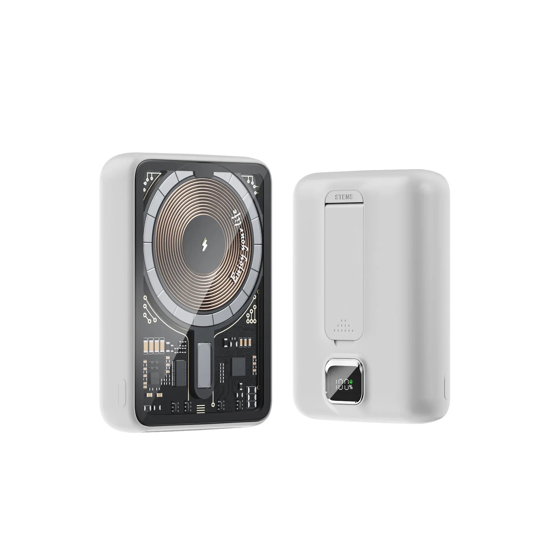 Banco de energía transparente inalámbrico magnético portátil de 10000mAh compatible con fuente de alimentación móvil de carga PD20W 15W para iPhone