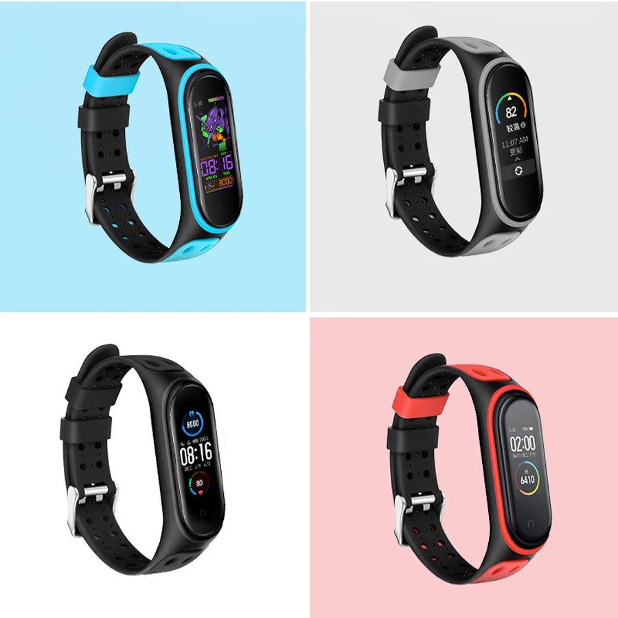 Correa deportiva para Mi Band 7 6 5, pulsera de silicona, repuesto de pulsera de reloj inteligente para Xiaomi Mi Band 3 4 5 6