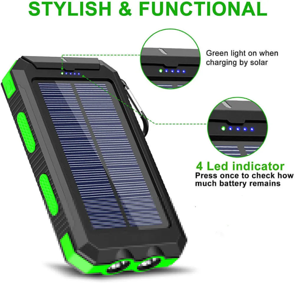 Nuevo Banco de energía Solar de 100000mAh, cargador de batería externo portátil, luz LDE fuerte para todos los teléfonos inteligentes