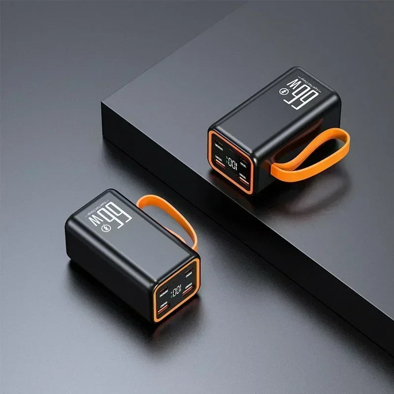 Banco de energía de alta capacidad de 50000maH, cargador rápido de 66W, batería recargable resistente al agua para teléfono móvil, ordenador, luz LED de Camping