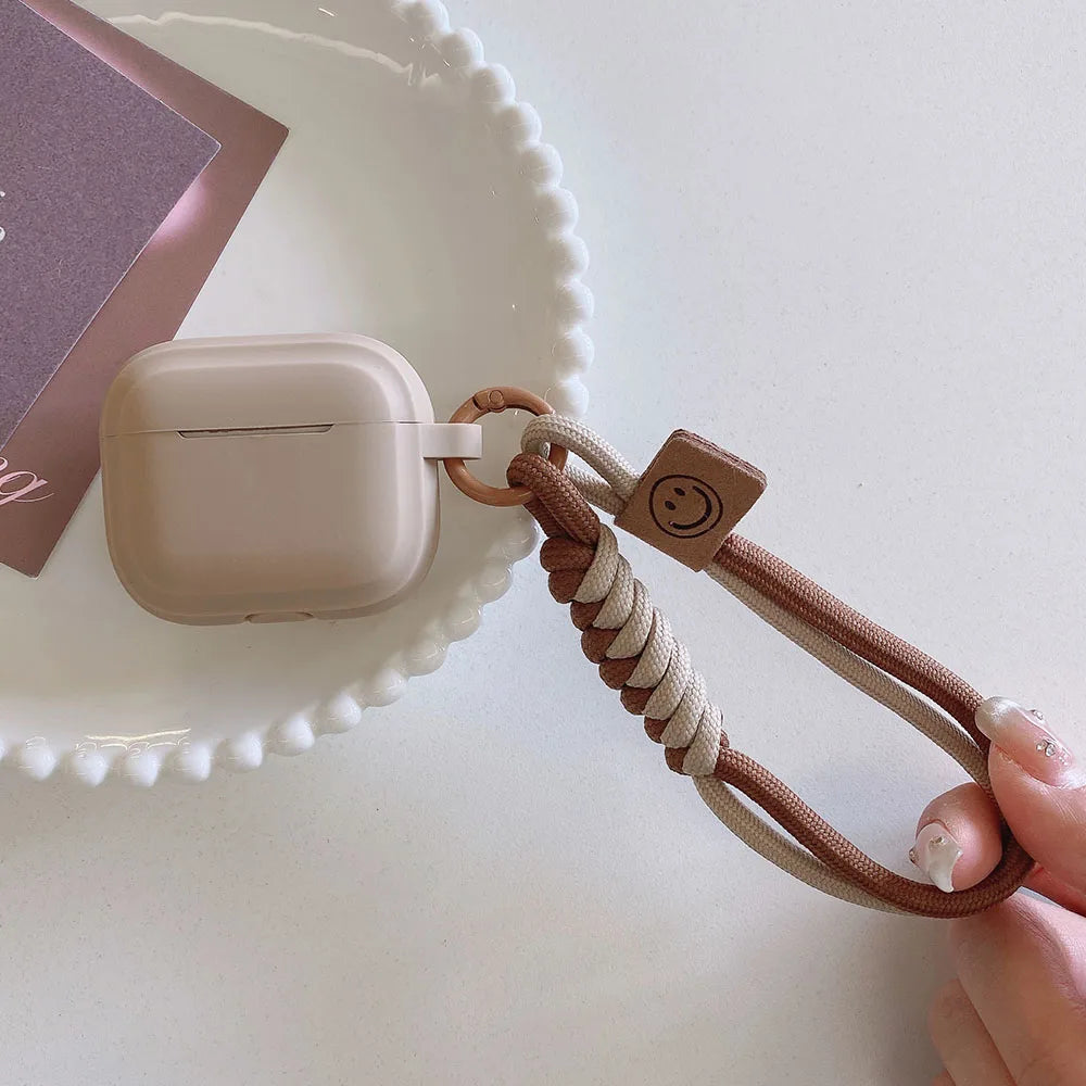 Funda de silicona suave para auriculares, color caramelo, con pulsera, prevención de caídas, pareja para airpods 2, 3 pro 2, caja de carga bluetooth