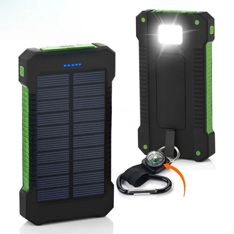 Banco de energía Solar portátil de 20000mah, batería externa impermeable, Banco de energía de respaldo, cargador de batería de teléfono de 20000 mah, LED Pover Ban