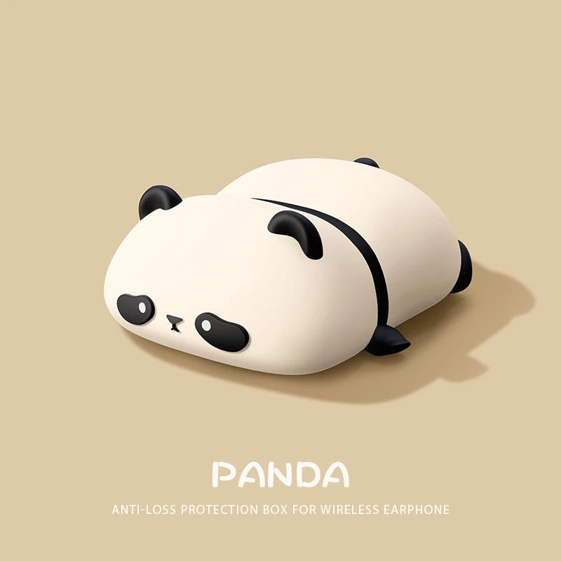 Bonita funda para auriculares con diseño de Panda tumbado para AirPods 4 (2024) Airpod Pro 1 2 3 auriculares Bluetooth caja de carga funda protectora para auriculares
