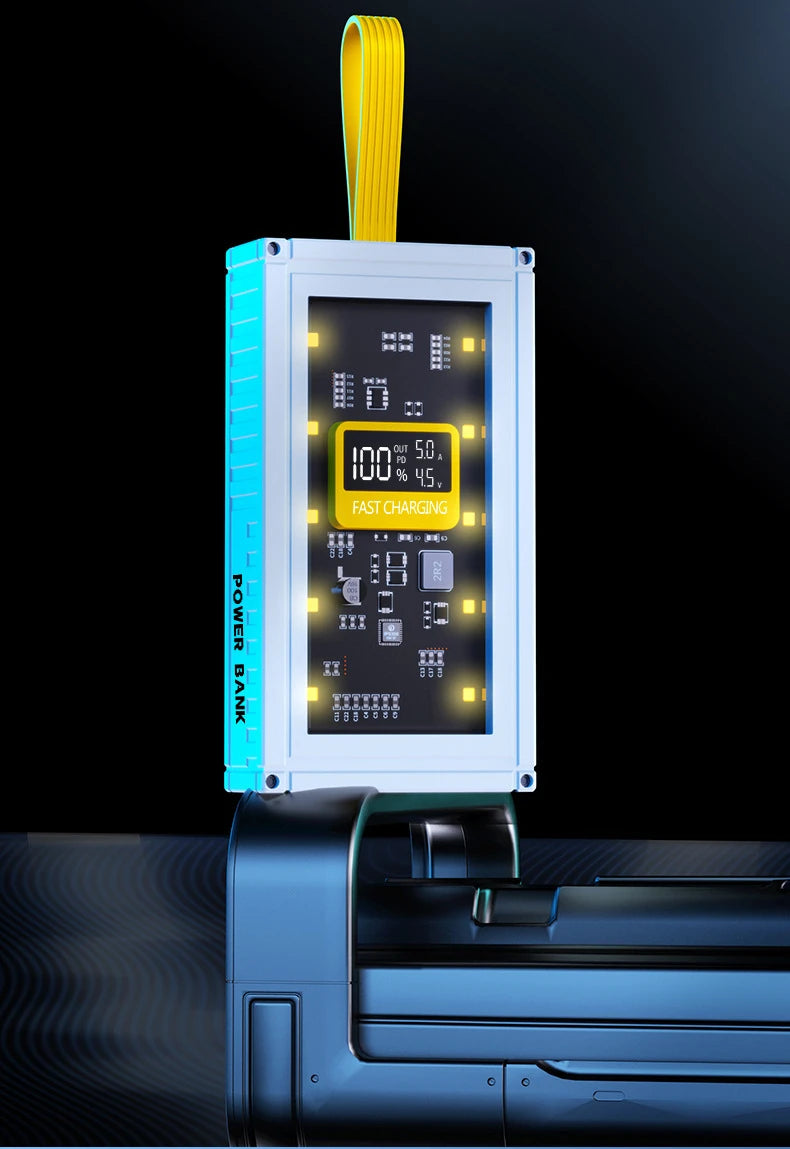 Banco de energía transparente de carga rápida para teléfonos móviles, fuente de alimentación de gran capacidad de 30000mAh, 50000mAh, 120W, BCAK