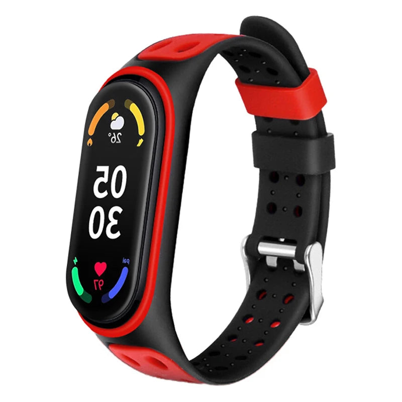 Correa deportiva para Mi Band 7 6 5, pulsera de silicona, repuesto de pulsera de reloj inteligente para Xiaomi Mi Band 3 4 5 6
