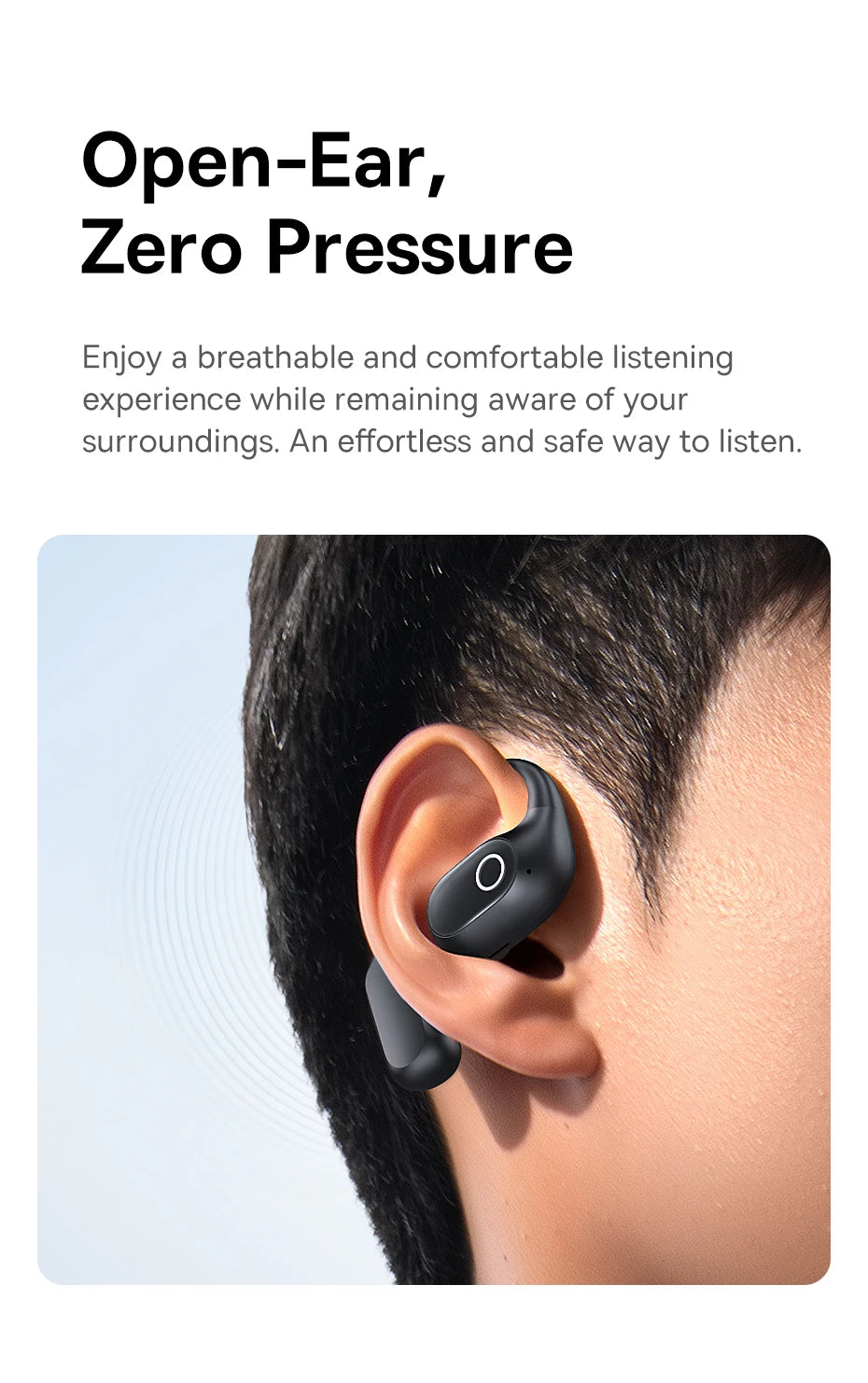 Baseus Eli 2i Fit auriculares abiertos inalámbricos verdaderos Bluetooth 6,0 ganchos para la oreja auriculares IPX5 auriculares deportivos impermeables Bass Boost