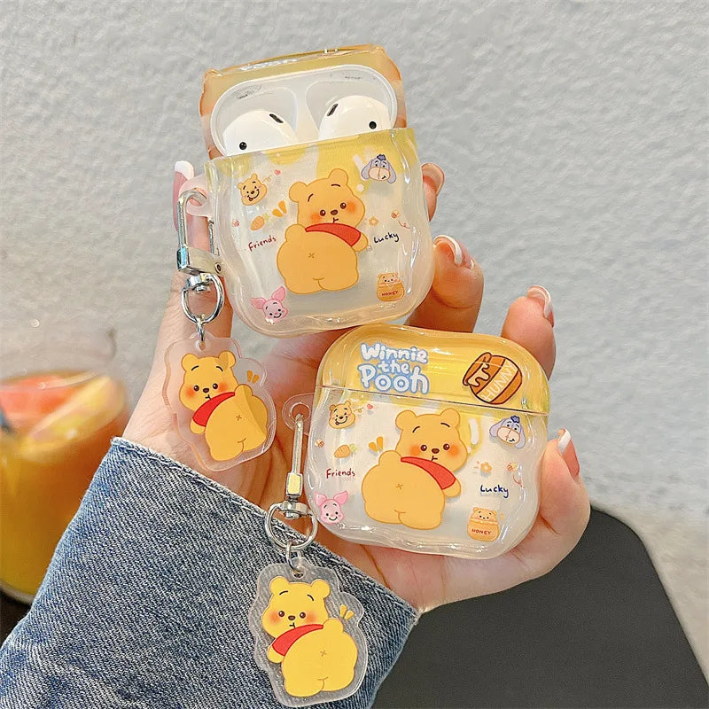 Funda Protectora para AirPods con Diseño de Oso - Incluye Llavero