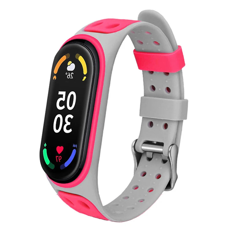 Correa deportiva para Mi Band 7 6 5, pulsera de silicona, repuesto de pulsera de reloj inteligente para Xiaomi Mi Band 3 4 5 6