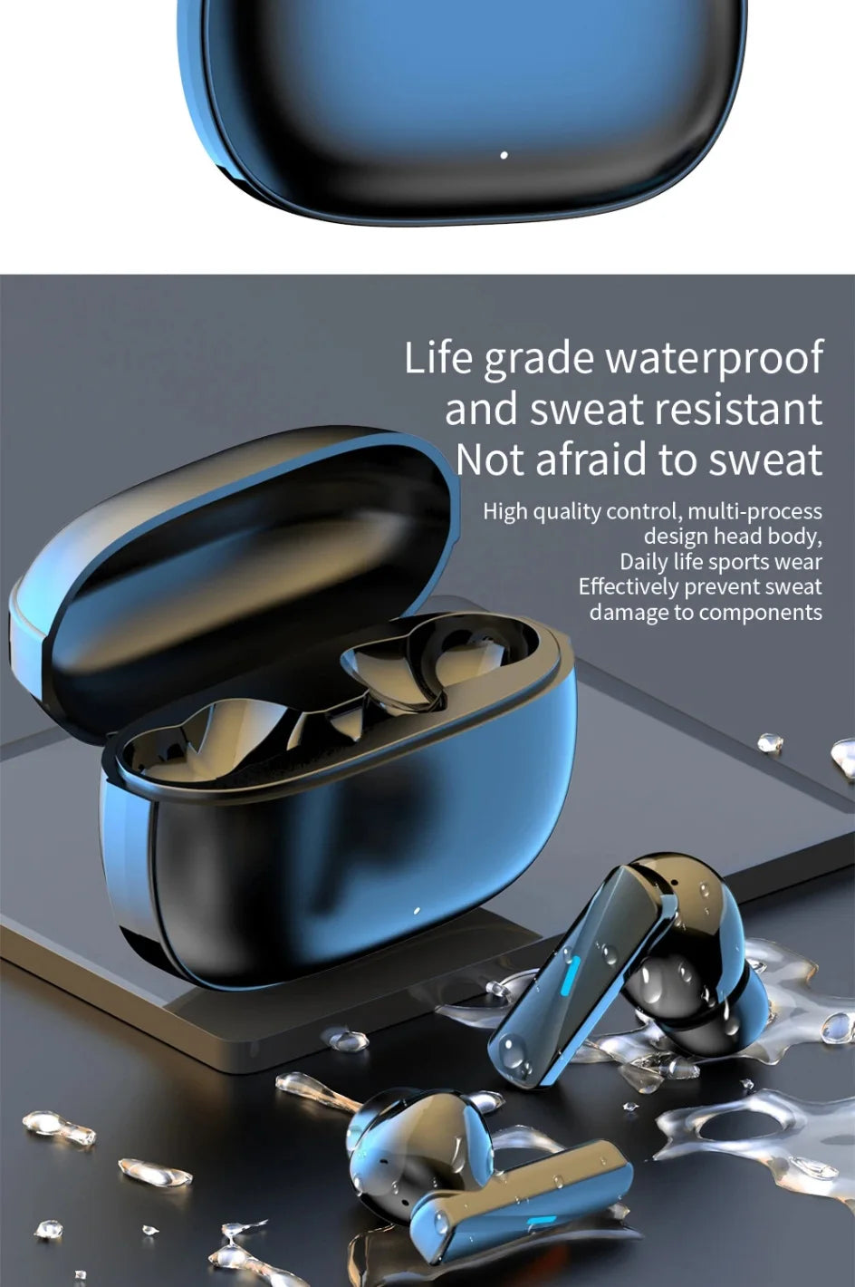 Auriculares inalámbricos verdaderos con cancelación de ruido, auriculares Bluetooth 5,3, auriculares de música HD, intrauditivos manos libres con micrófono