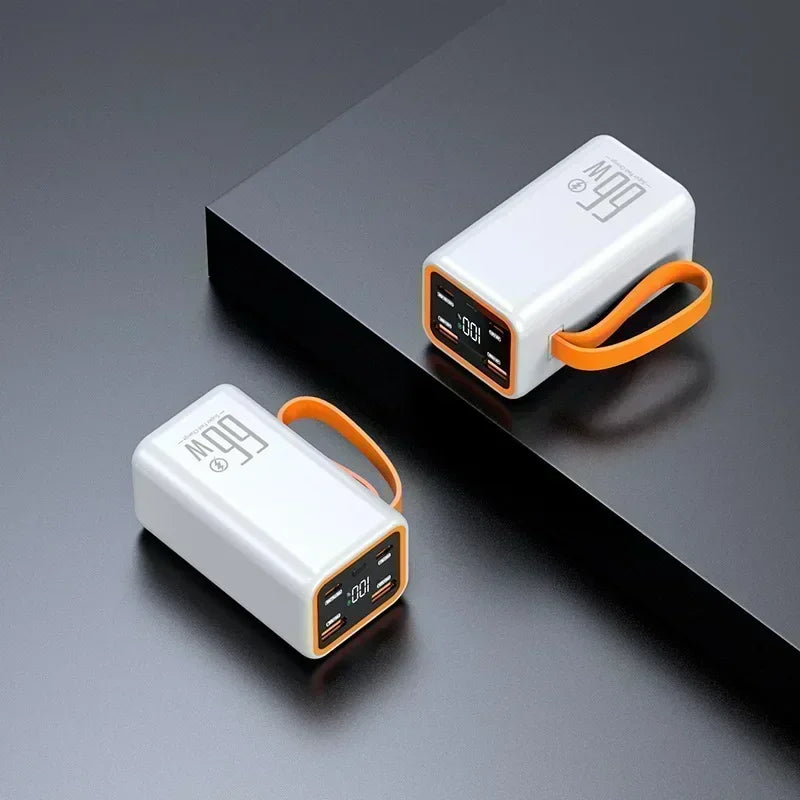 Banco de energía de alta capacidad de 50000maH, cargador rápido de 66W, batería recargable resistente al agua para teléfono móvil, ordenador, luz LED de Camping