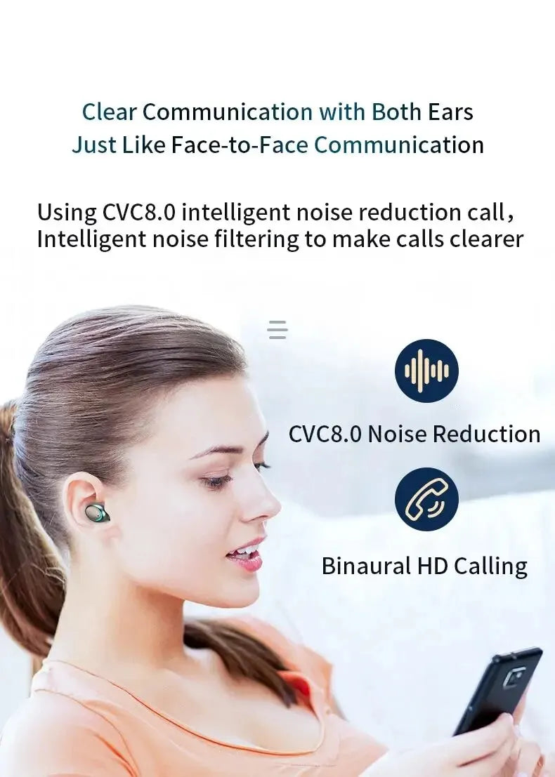 Auriculares inalámbricos F9 con Bluetooth, audífonos Tws impermeables con pantalla Digital, estuche de carga de gran capacidad