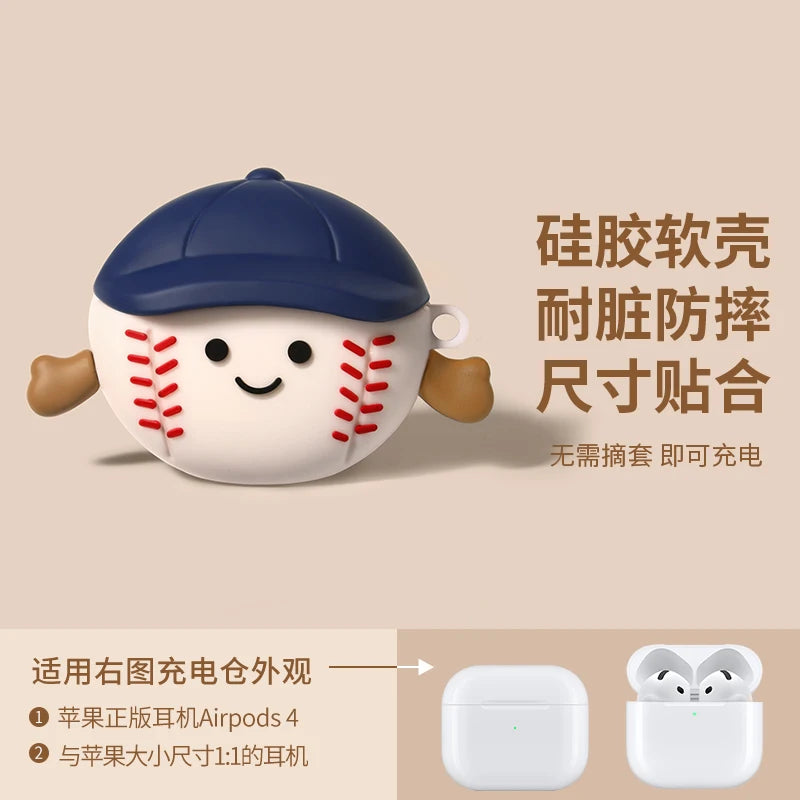 Bonita funda para auriculares con diseño de Panda tumbado para AirPods 4 (2024) Airpod Pro 1 2 3 auriculares Bluetooth caja de carga funda protectora para auriculares