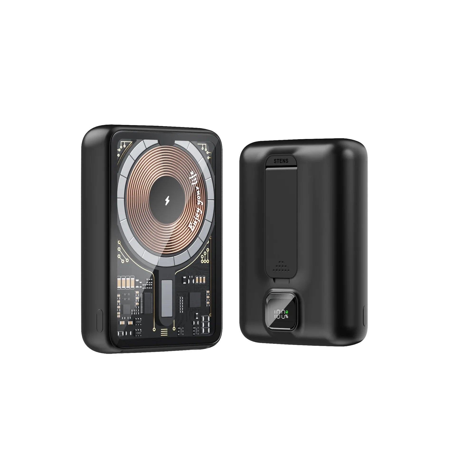 Banco de energía transparente inalámbrico magnético portátil de 10000mAh compatible con fuente de alimentación móvil de carga PD20W 15W para iPhone