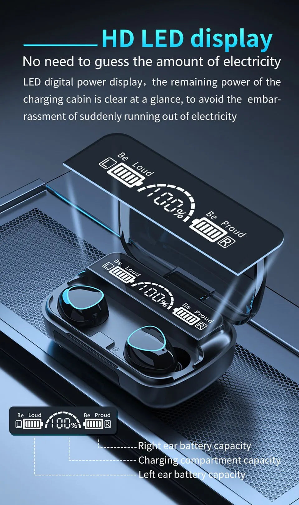 Auriculares TWS Auriculares inalámbricos Bluetooth deportivos con micrófono Fone De Ouvido Auriculares intrauditivos Gamer Auriculares Power Bank
