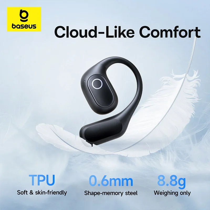 Baseus Eli 2i Fit auriculares abiertos inalámbricos verdaderos Bluetooth 6,0 ganchos para la oreja auriculares IPX5 auriculares deportivos impermeables Bass Boost