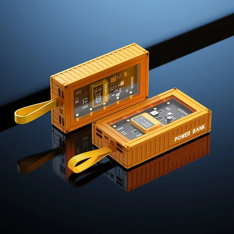 Banco de energía transparente de carga rápida para teléfonos móviles, fuente de alimentación de gran capacidad de 30000mAh, 50000mAh, 120W, BCAK