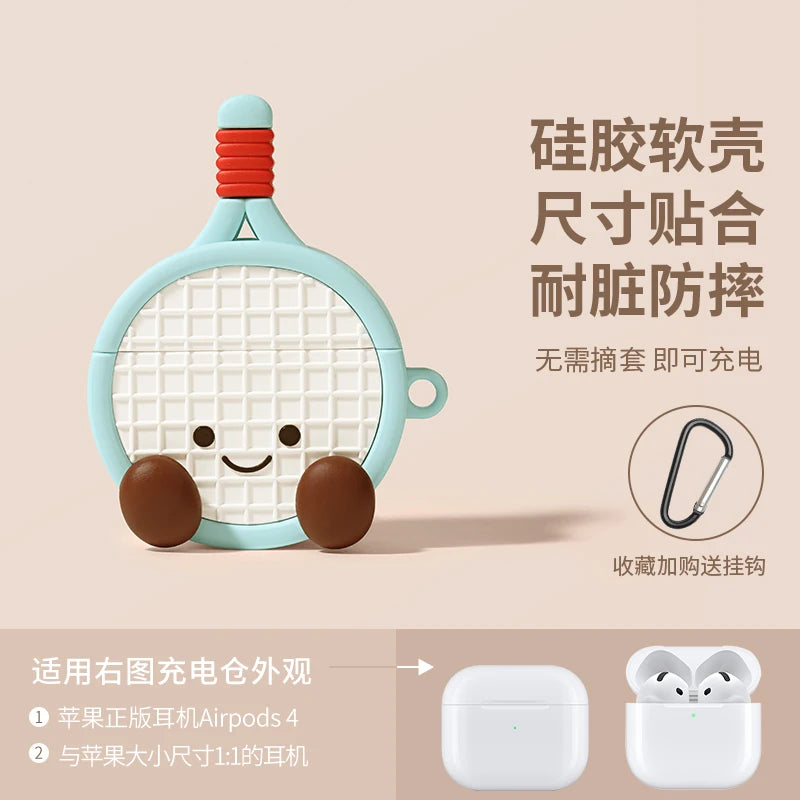 Bonita funda para auriculares con diseño de Panda tumbado para AirPods 4 (2024) Airpod Pro 1 2 3 auriculares Bluetooth caja de carga funda protectora para auriculares