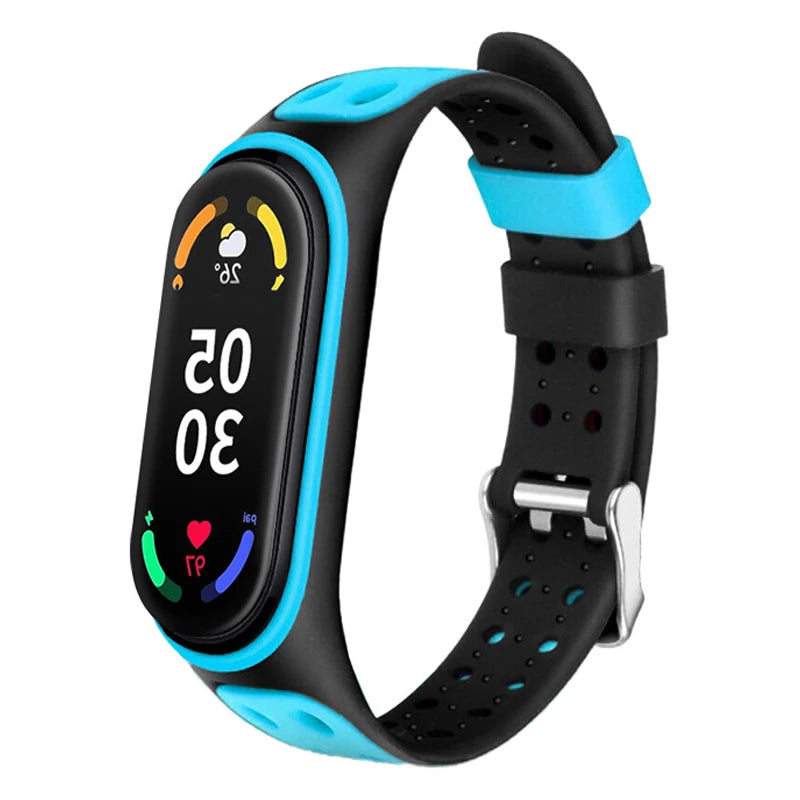 Correa deportiva para Mi Band 7 6 5, pulsera de silicona, repuesto de pulsera de reloj inteligente para Xiaomi Mi Band 3 4 5 6