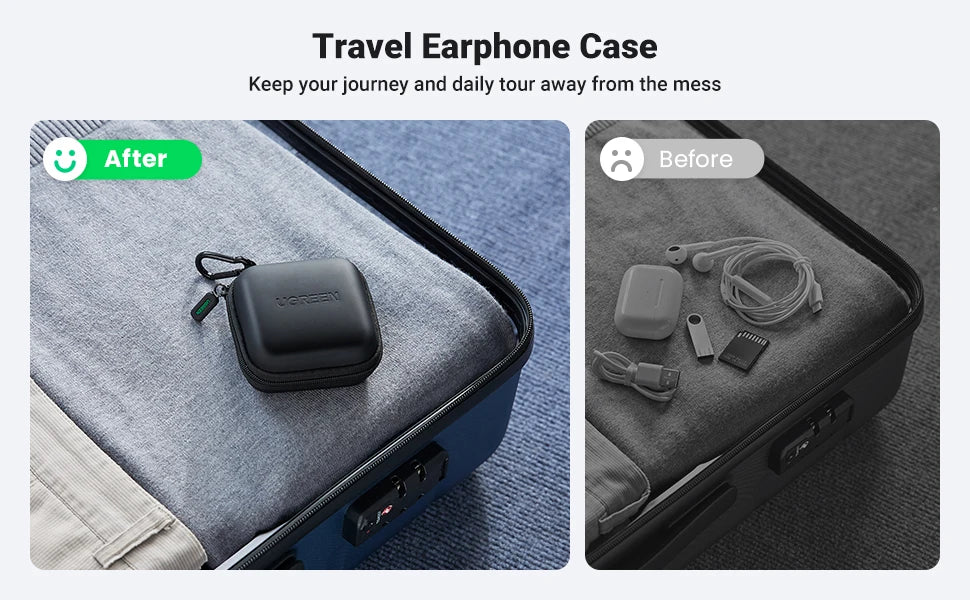 UGREEN-funda dura para auriculares, bolsa para Airpods, almohadillas para los oídos Sennheiser, accesorios para auriculares inalámbricos con Bluetooth