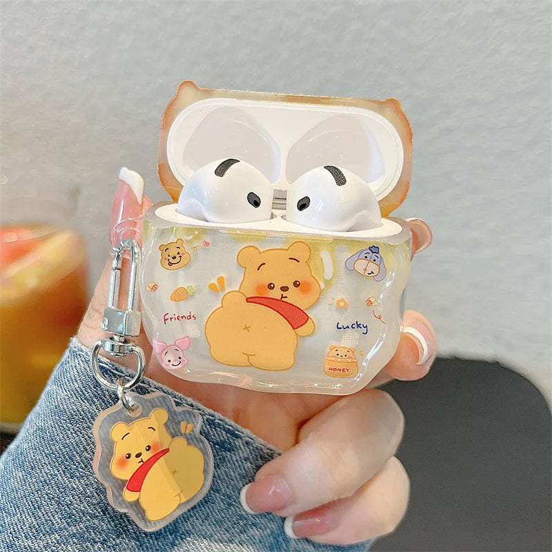 Funda Protectora para AirPods con Diseño de Oso - Incluye Llavero