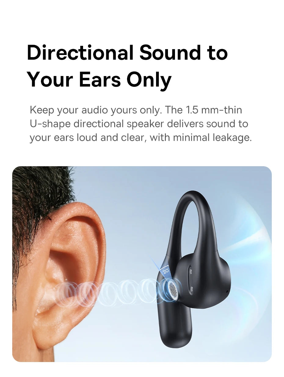 Baseus Eli 2i Fit auriculares abiertos inalámbricos verdaderos Bluetooth 6,0 ganchos para la oreja auriculares IPX5 auriculares deportivos impermeables Bass Boost